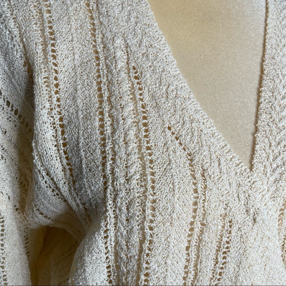 ASTR Biege NWT Wrap Front Pointelle Sweater - SIZE XL - Picture 12 of 13